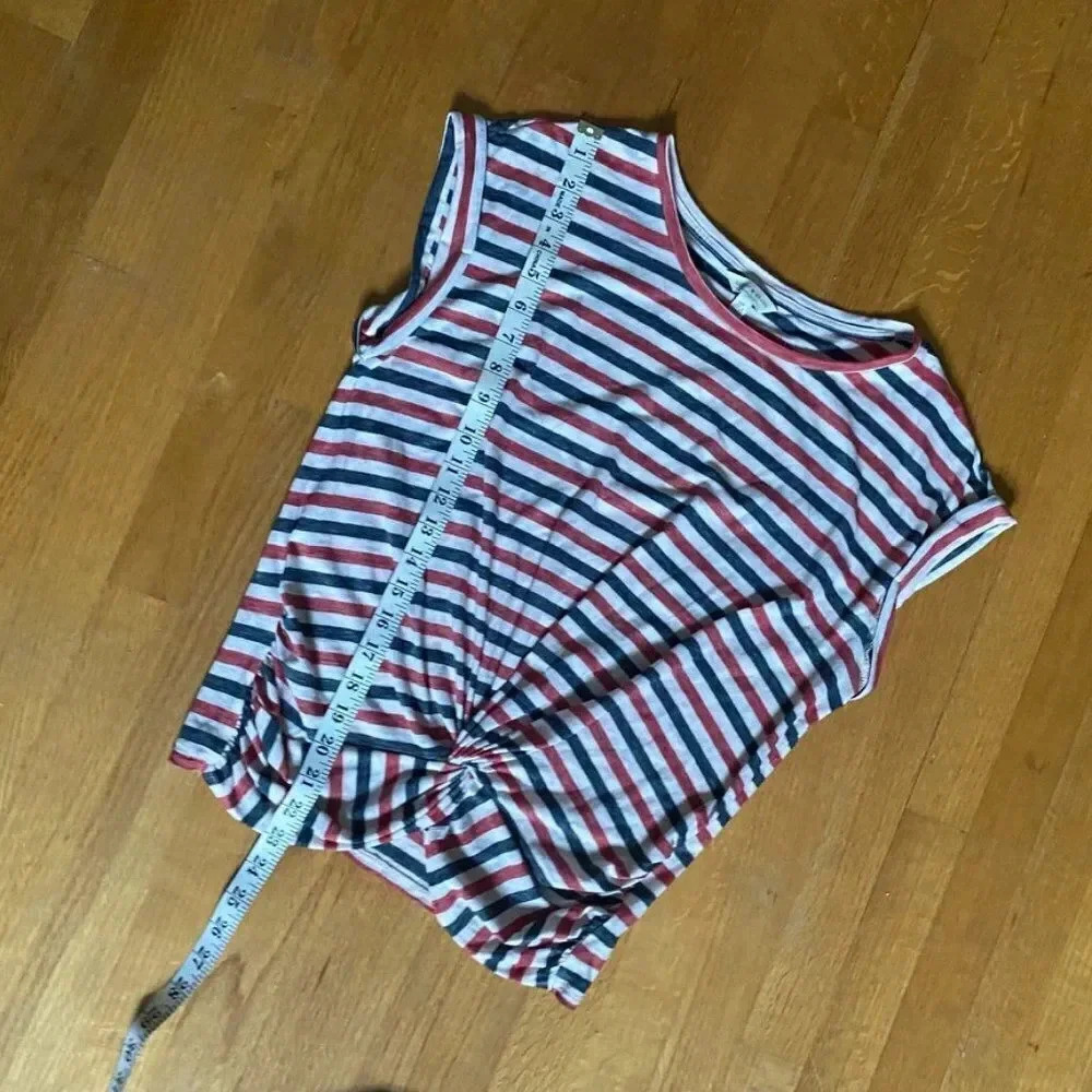 Lucky Brand Red White and Blue Front Knot Top - Picture 9 of 9